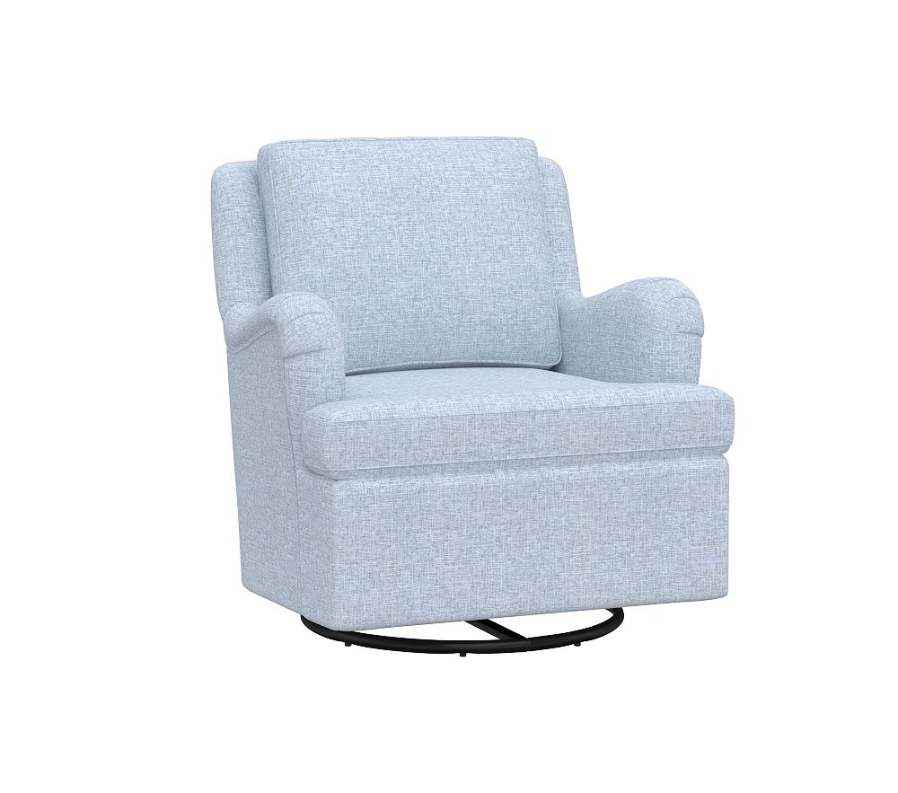 Chris Loves Julia Swivel Glider Eco Performance Linen Chambray ...