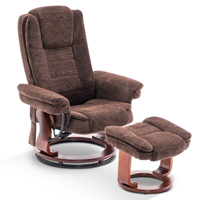 finkelstein manual swivel recliner with ottoman