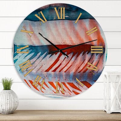 Blue And Red Batik Impression - Modern Wall Clock - Wayfair 