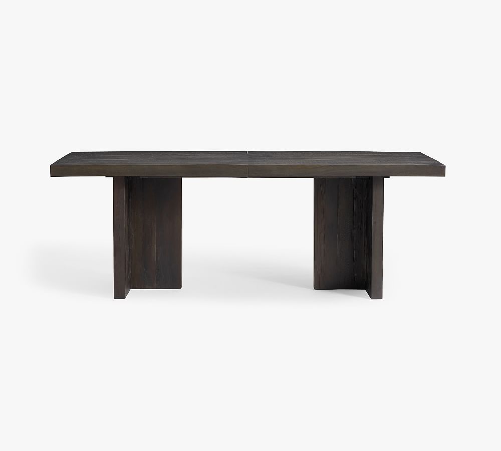 Rocklin Reclaimed Wood Extending Dining Table, Rustic Black Pottery