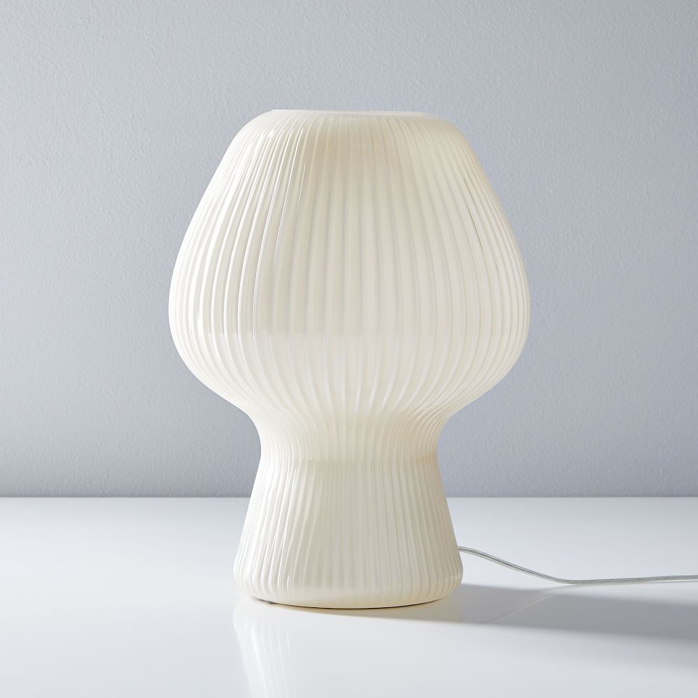 west elm ribbed glass table lamp