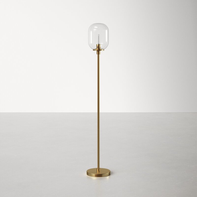 barbell brass floor lamp