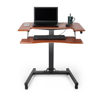 Pneumatic Height Adjustable Sit Stand Laptop Desk With Keyboard Holder ...