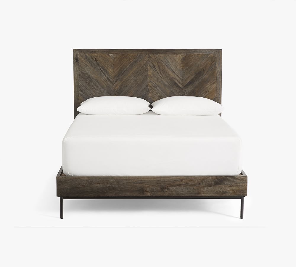 Dayton Wood Platform Bed, Full, Dayton Brown Pottery Barn Havenly