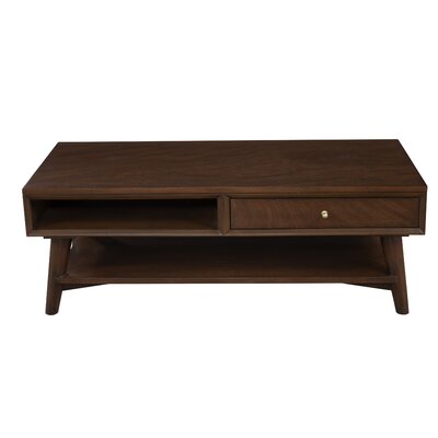 mayer solid wood coffee table with storage