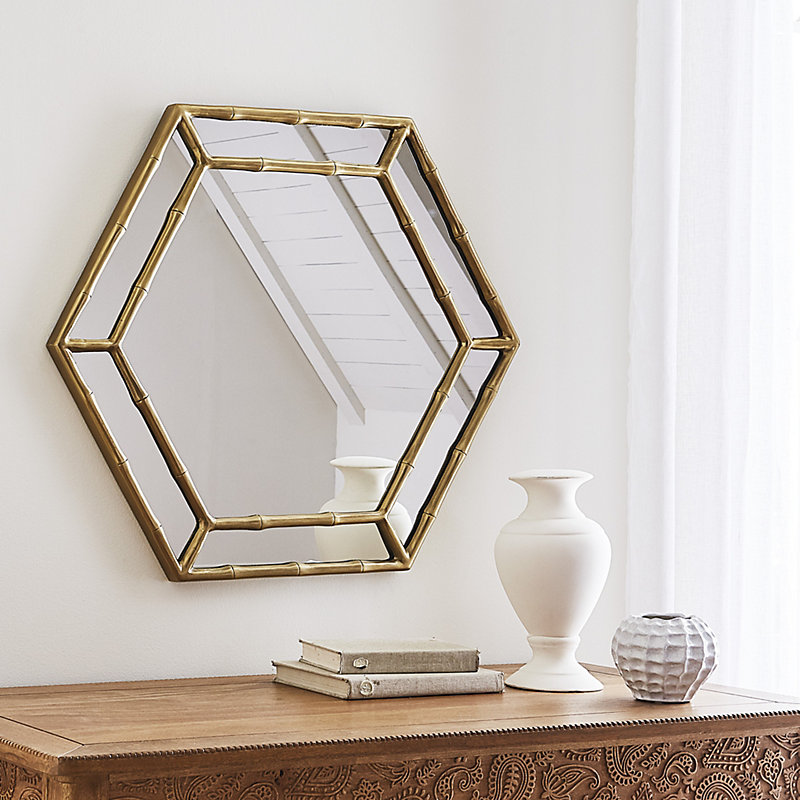 Bamboo Hexagon Mirror - Ballard Designs - Ballard Designs | Havenly