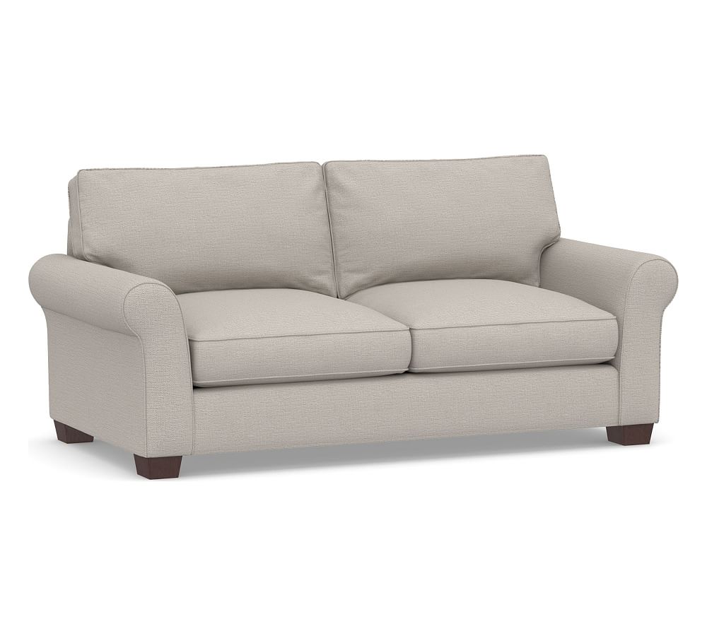 PB Comfort Roll Arm Upholstered Sofa, Box Edge Memory Foam Cushions ...