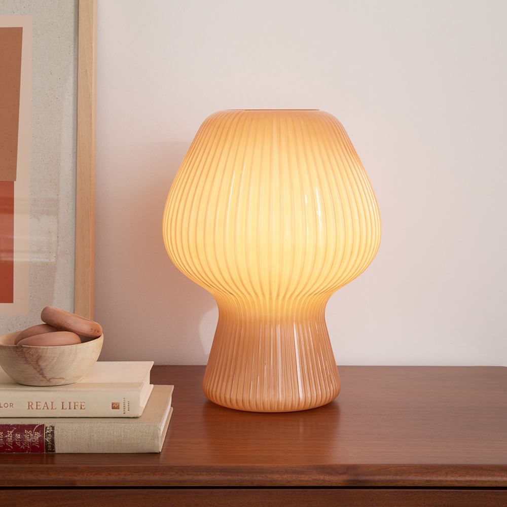 reeded glass table lamp