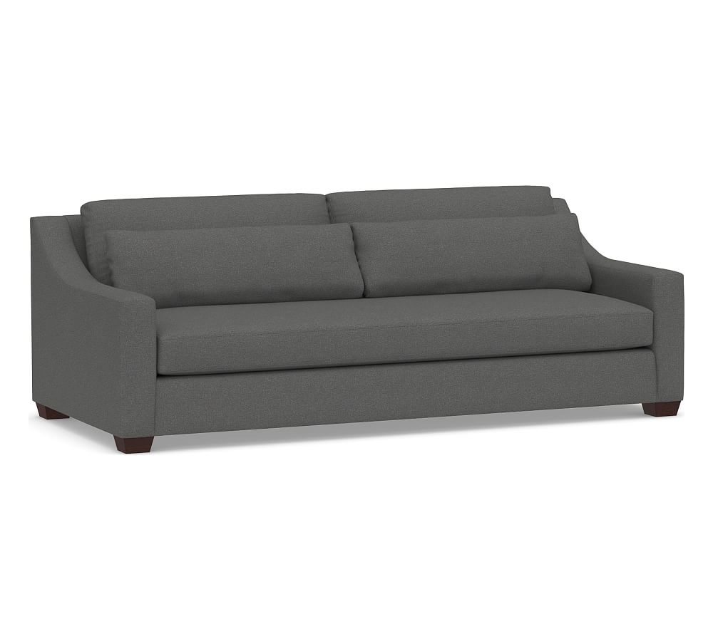 York Slope Arm Upholstered Deep Seat Grand Sofa 2X1, Down Blend Wrapped Cushions, Park Weave