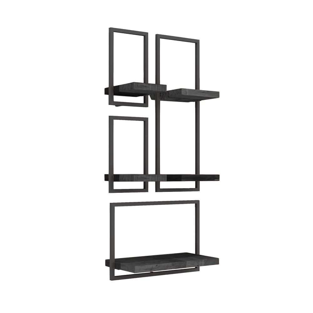 Wall Shelfmate Wood & Metal Wall Shelves Collection - Oak/Black