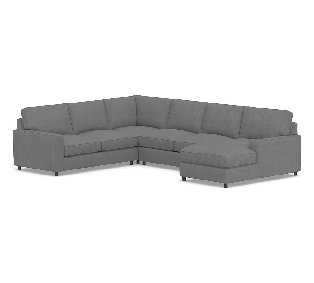 PB Comfort Square Arm Upholstered Left Arm 4-Piece Chaise Sectional ...