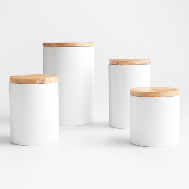 Olivewood Canister Set - Crate and Barrel | Havenly