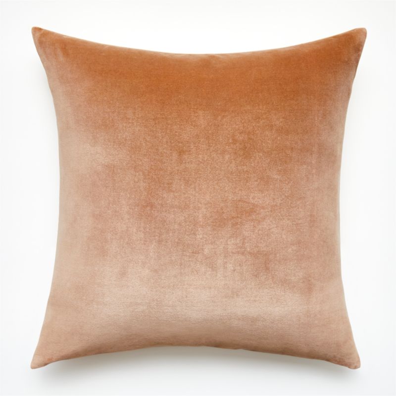 Leisure Taupe Velvet Modern Throw Pillow with Feather-Down Insert