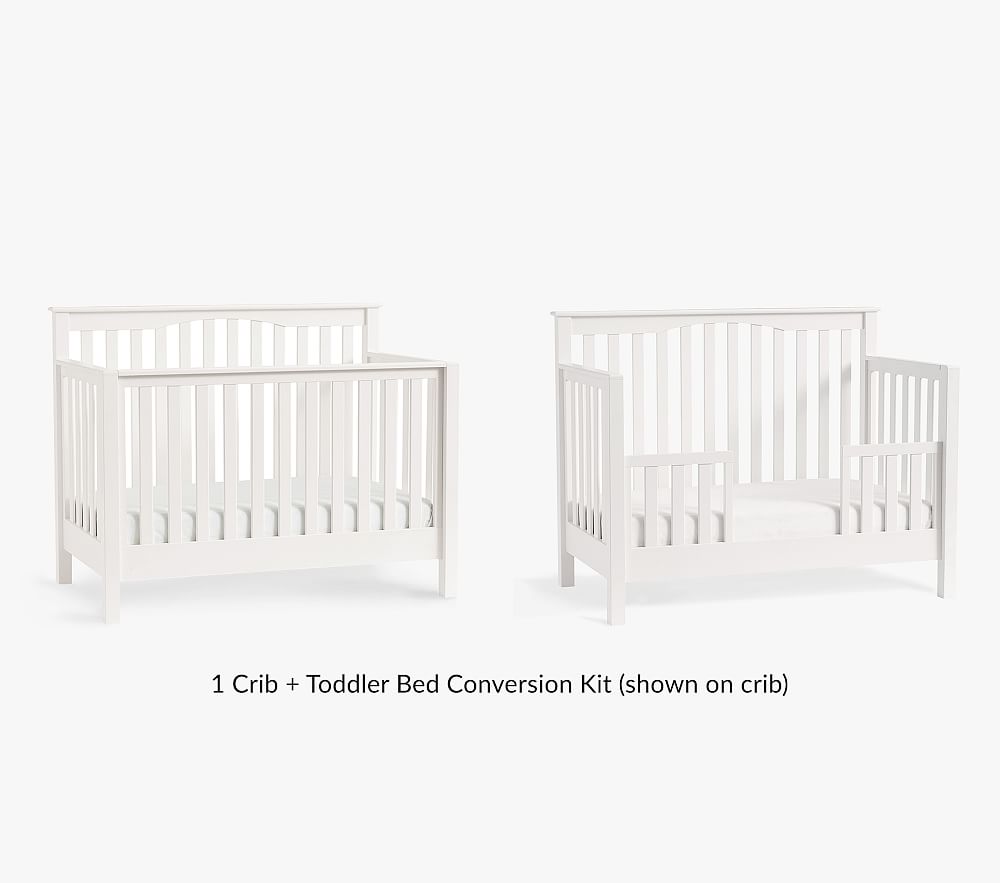 Kendall 4in1 Crib & Toddler Bed Conversion Kit, Simply White, InHome