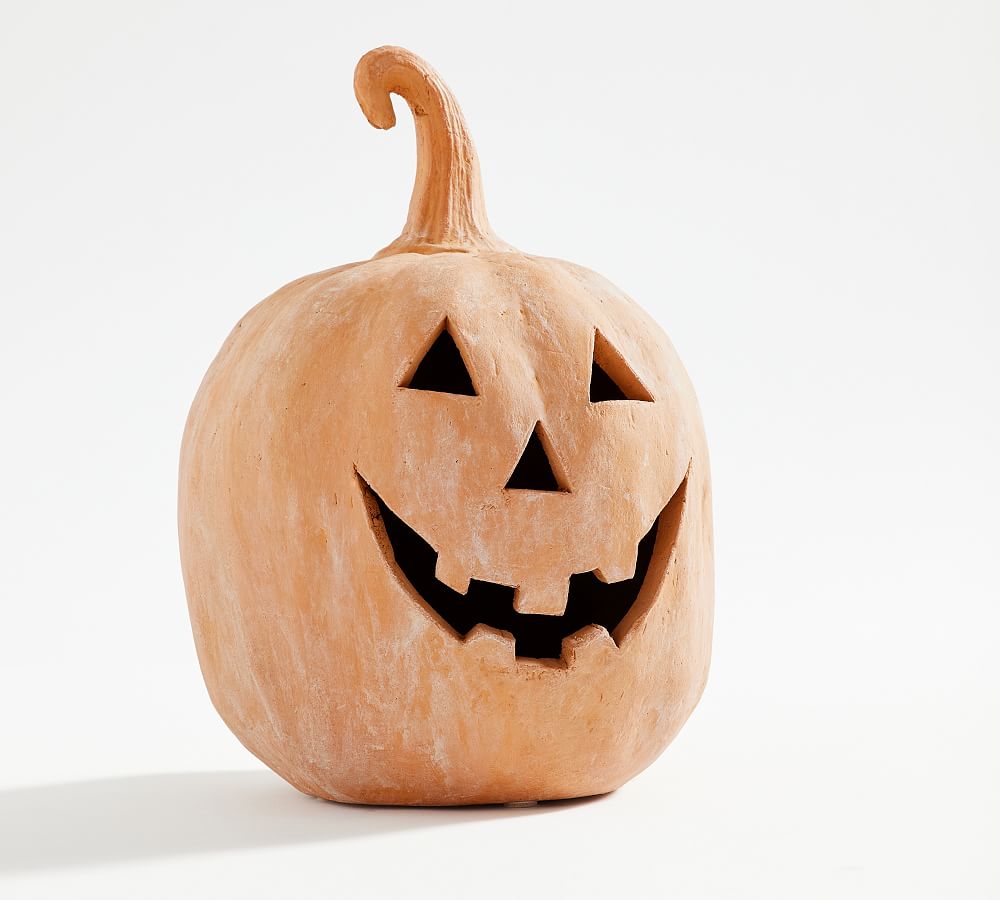 Terracotta Jack O Lantern
 Handmade Terracotta Jack O Lantern Pottery Barn