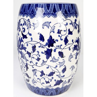 Mabel Ceramic Stool By Anthropologie in Blue - Anthropologie | Havenly