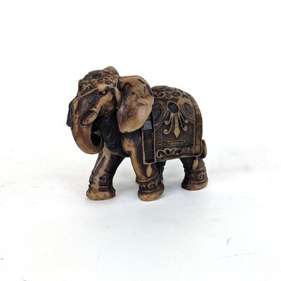 Aryus Resin Warrior Elephant with Trunk Down Figurine - Wayfair | Havenly