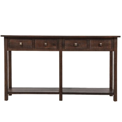 TREXM Rustic Brushed Texture Entryway Table Console Table With Drawer ...