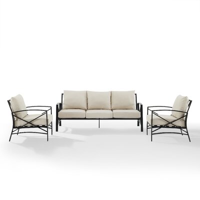 Tarpley Outdoor 3 Piece Sofa Seating Group With Cushions Wayfair Havenly - Tarpley Patio Chair With Cushions Set Of 2