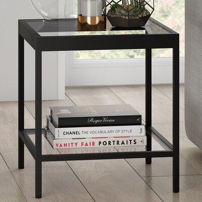 seral glass top end table