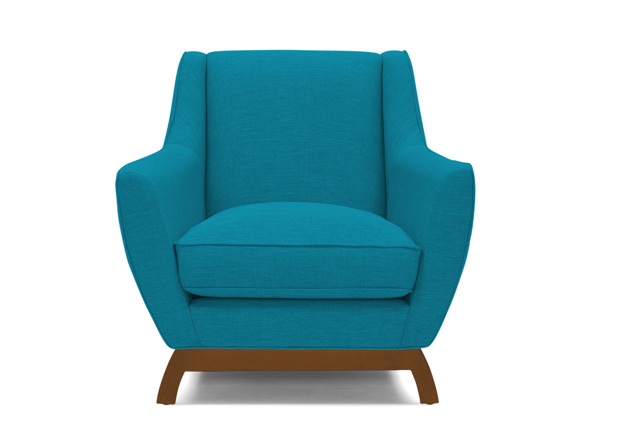 Blue Owen Mid Century Modern Chair Vibe Aquatic Mocha Joybird