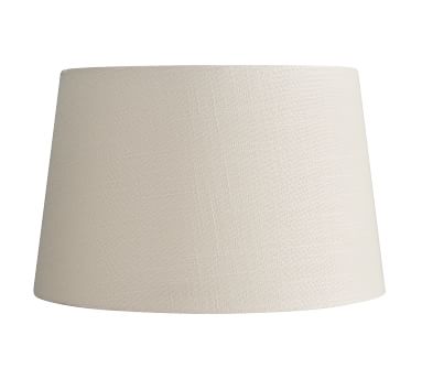 Gallery Tapered Cotton Linen Drum Shade, Gallery Straight Sided Linen Drum Lamp Shade Medium White