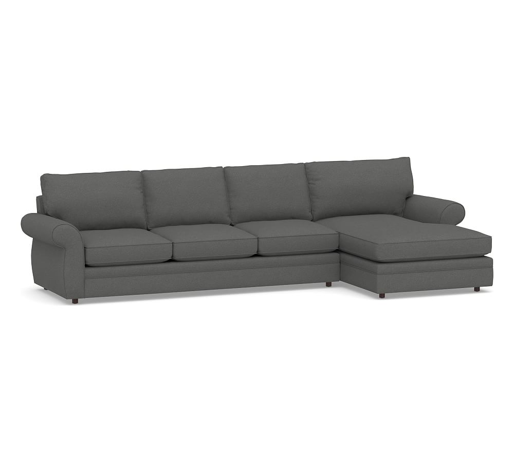 Pearce Roll Arm Upholstered Left Arm Sofa with Double Chaise Sectional ...