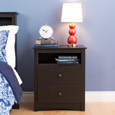 leachville tall 2 drawer nightstand