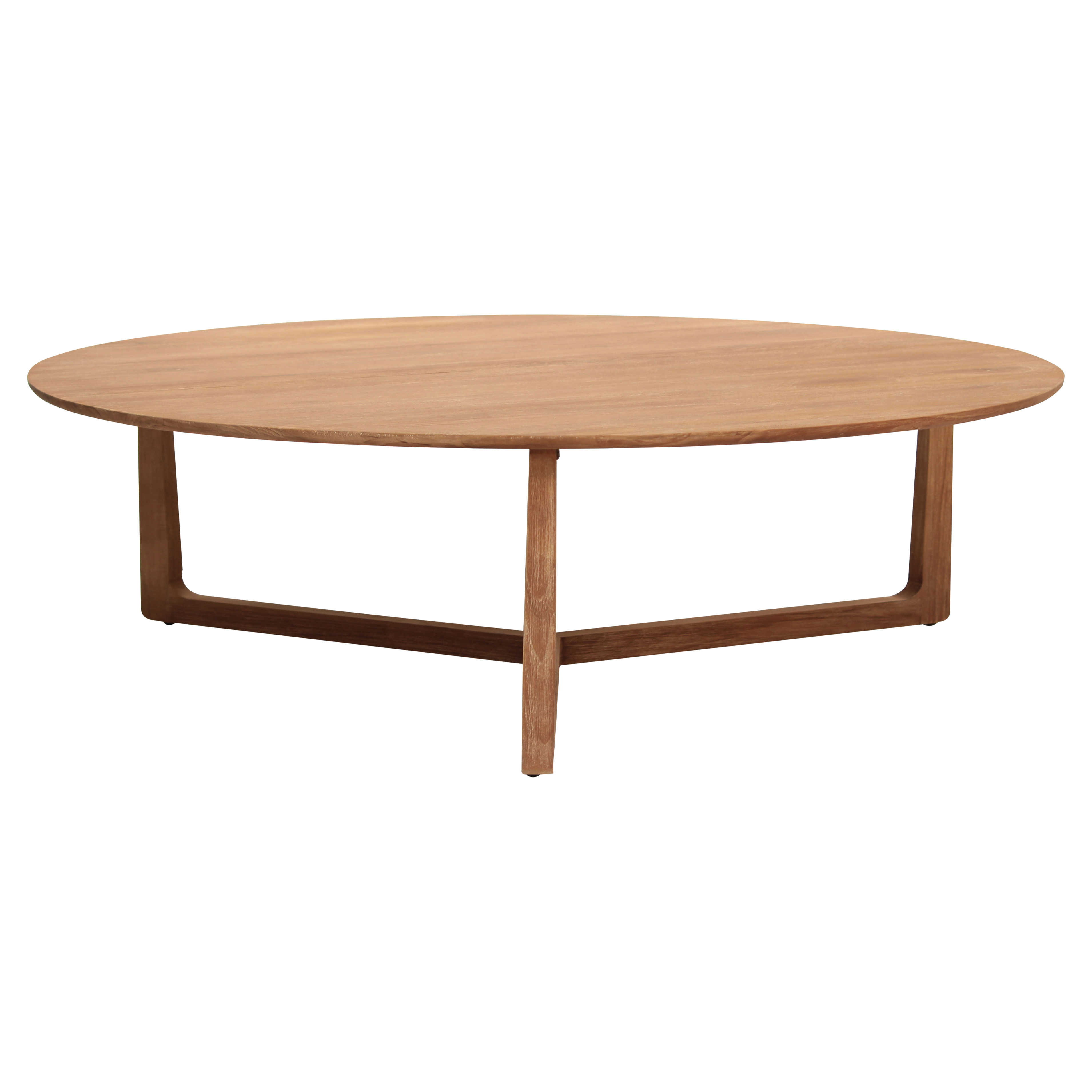 Laura Modern Classic White Washed Teak Wood Round Coffee Table - 25D ...