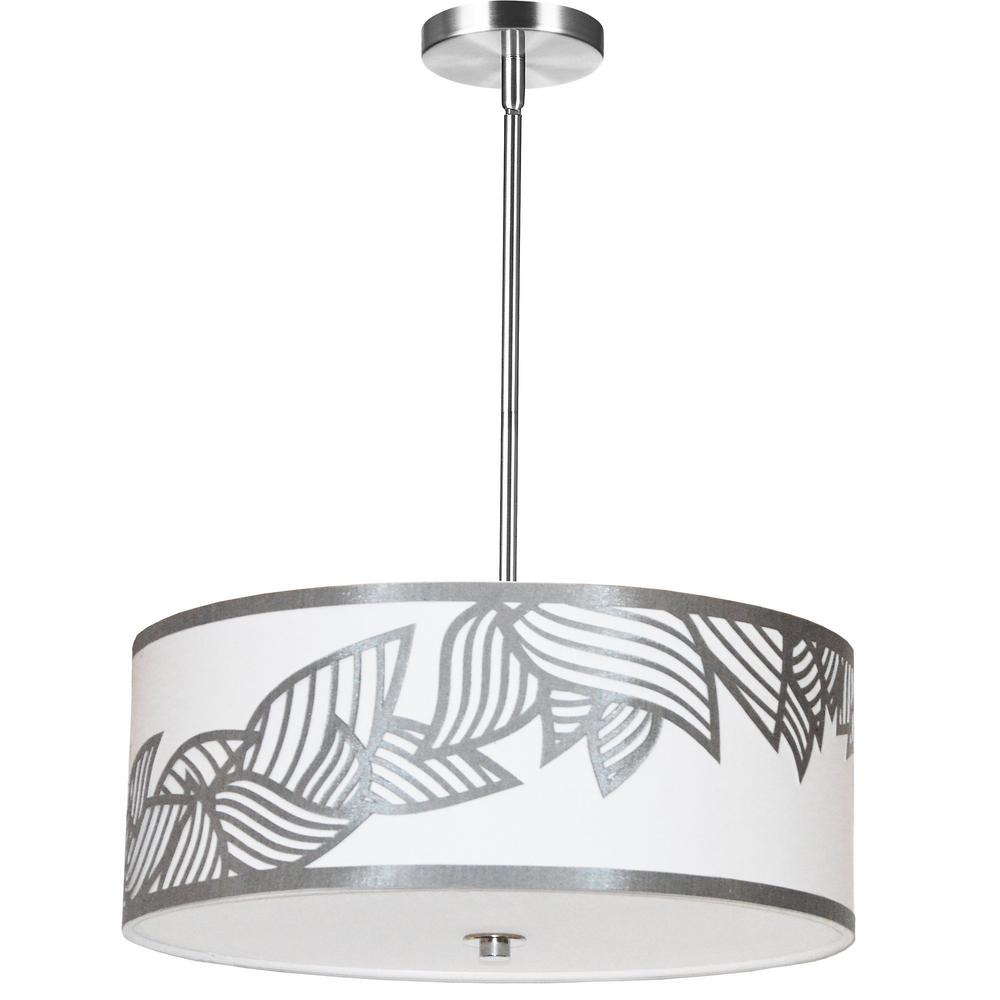 brixton black and silver 24 wide drum pendant light