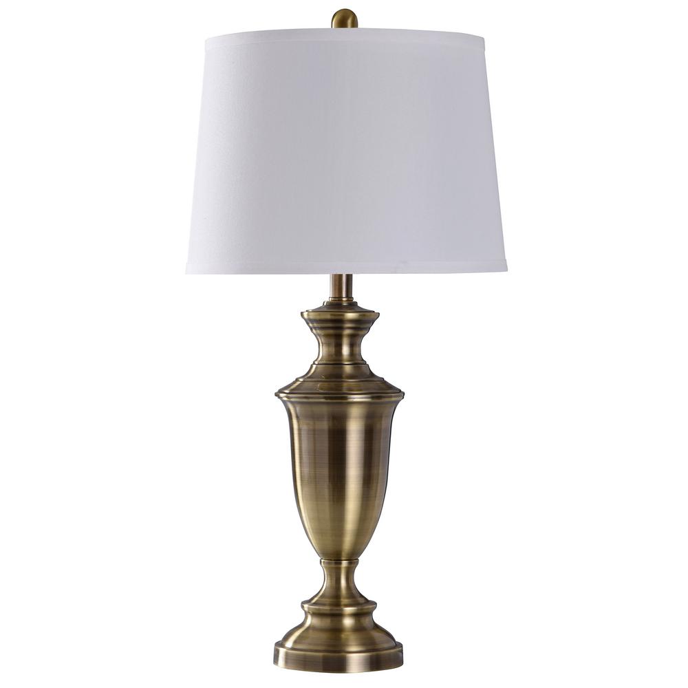 Stylecraft 30 In Antique Brass Table, Brass Table Lamp Vintage