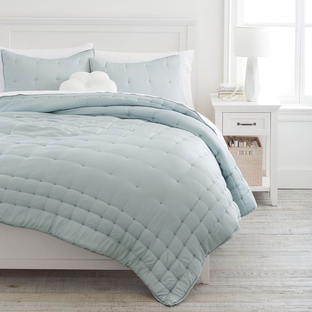 Cocoon Tencel Comforter & Sham, Twin/Twin XL, Ice Blue - Pottery Barn ...