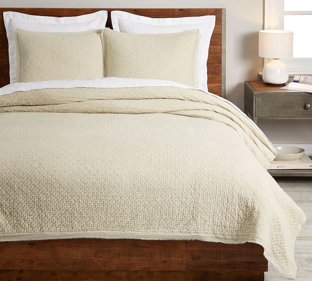 Flax Cotton Melange Quilt, Full/Queen - Pottery Barn | Havenly