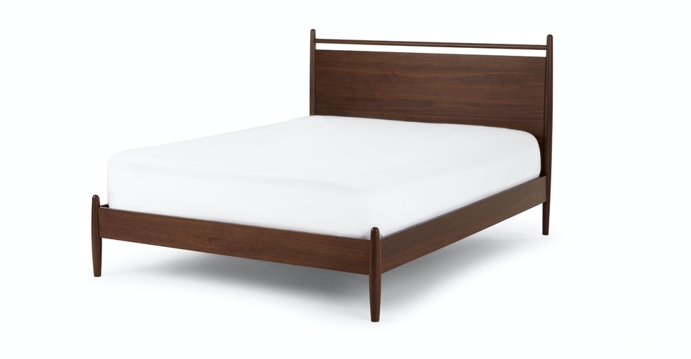 Lenia Panel Walnut Queen Bed Article, Living Spaces Queen Bed Frame