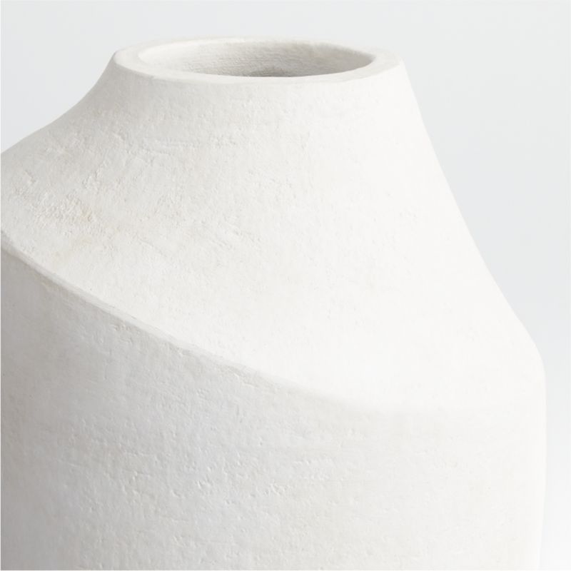 Slope White Ceramic Vase 17 - Crate and Barrel