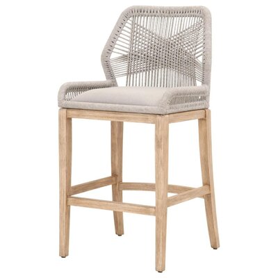 Counter Stool With Wooden Legs And Rope, Wayfair Bar Stools With Backs