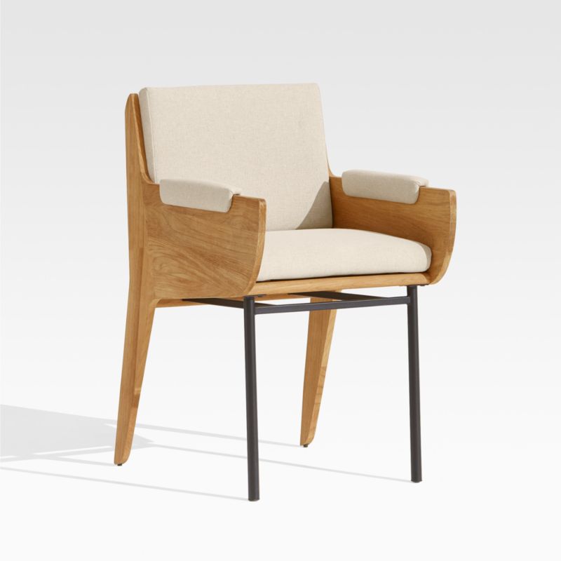 arris leather exposed wood chair