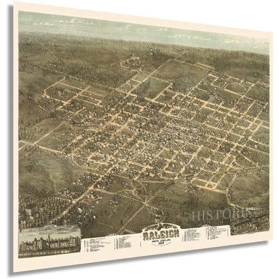 HISTORIX Vintage 1872 Raleigh North Carolina Map - 24X30 Inch Vintage ...