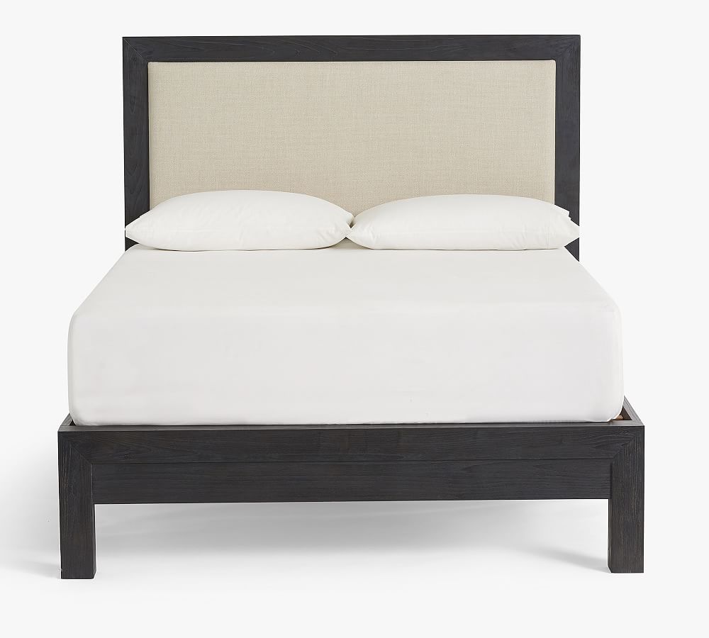 Linwood Platform Bed, Dusty Charcoal, Queen Pottery Barn Havenly