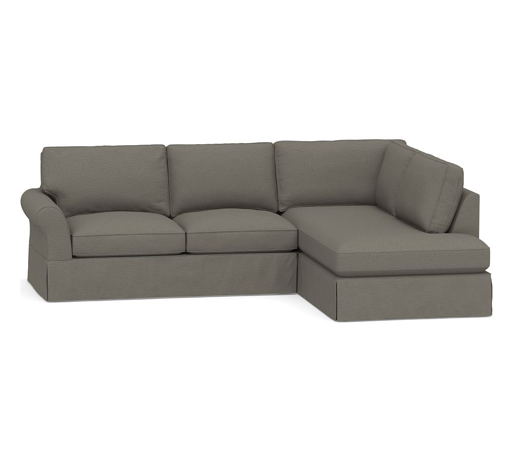 Pb Comfort Roll Arm Slipcovered Left Sofa Return Bumper Sectional, Box ...