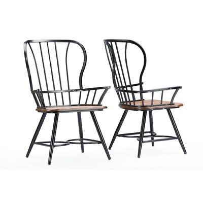 beckman metal windsor back side chair in black