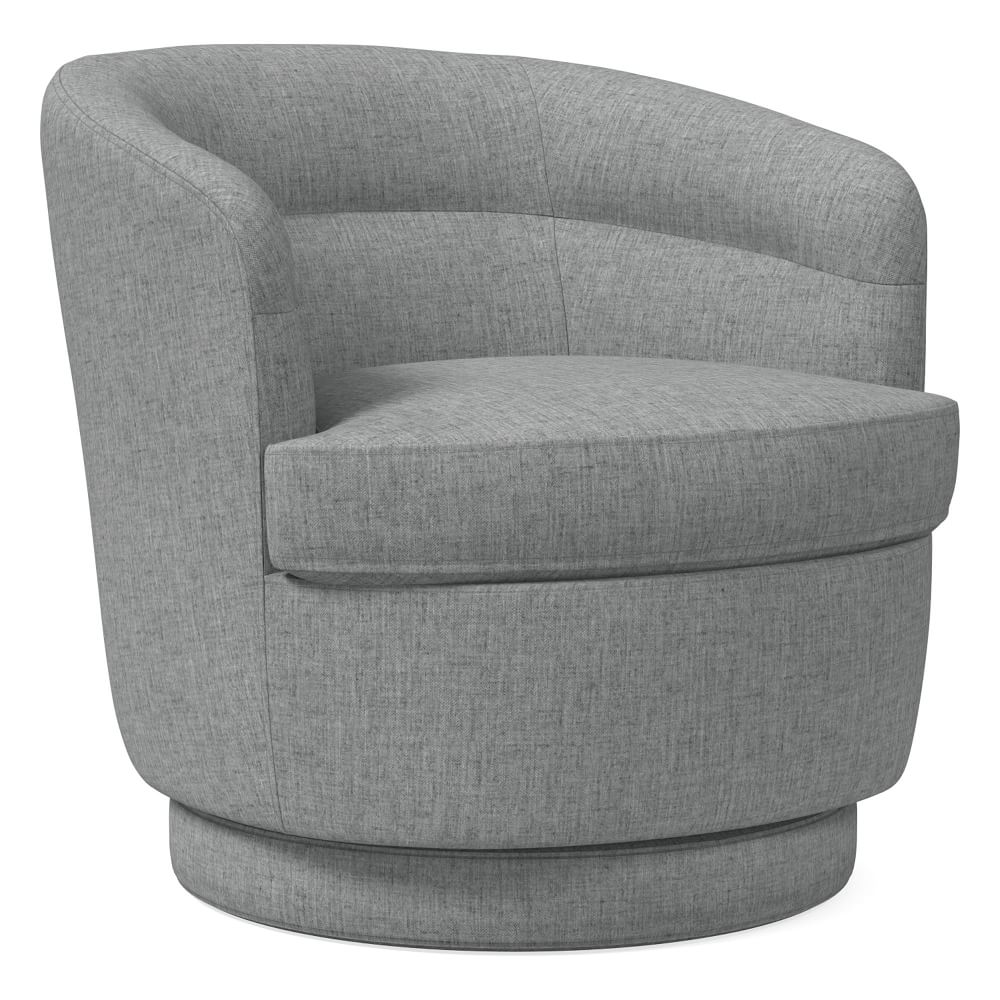 Viv Swivel Chair, Poly, Performance Coastal Linen, Anchor Gray ...