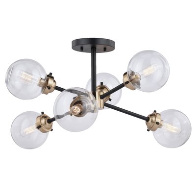 badilla sputnik modern linear semi flush mount