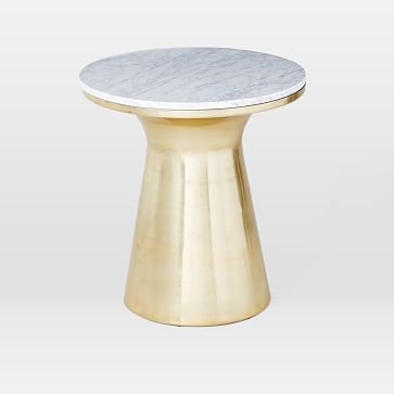 brass marble end table