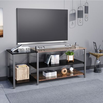 Black Linen + Retro Double Color Matching TV Cabinet - Wayfair | Havenly