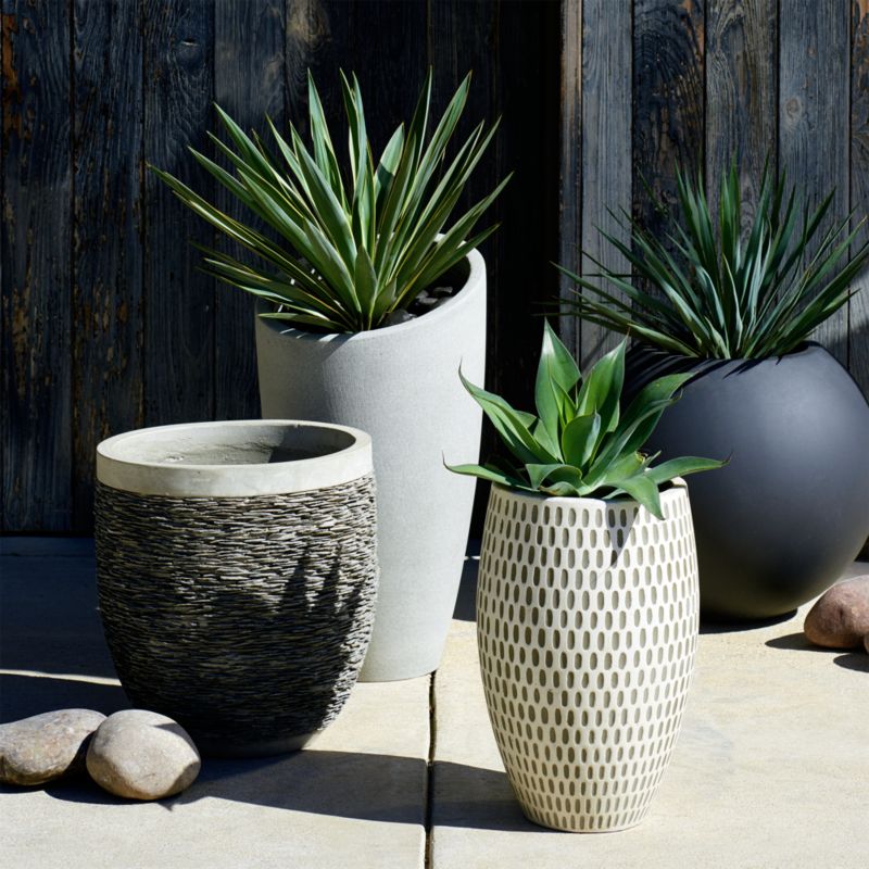 Sphere Dark Gray Indoor/Outdoor Planters