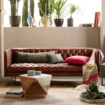 West Elm Modern Chesterfield Leather Sofa by West Elm - Dwell