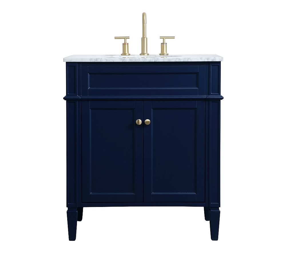 Blue Ilsa Single Sink Vanity, 30" - Pottery Barn  Havenly