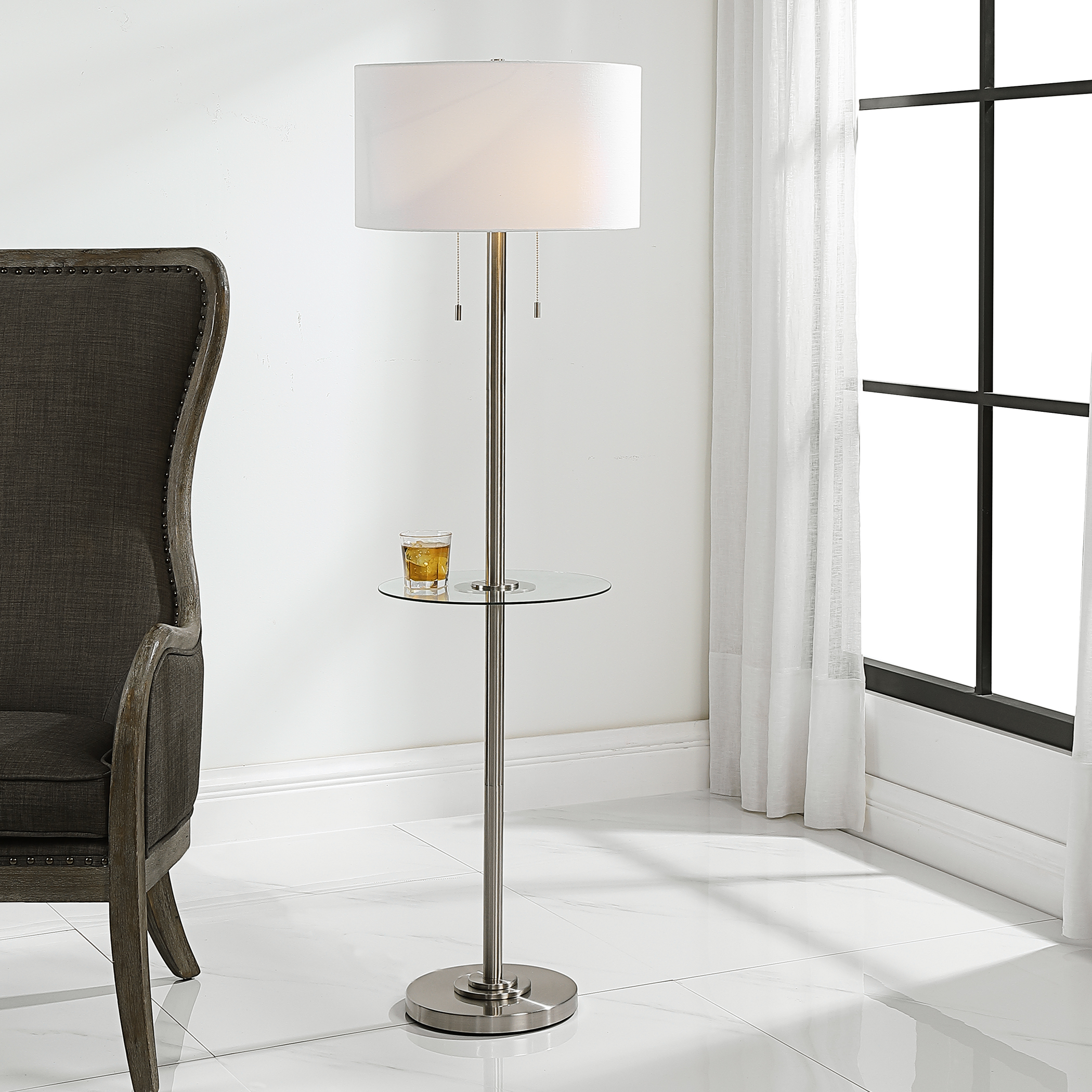 warner marble base floor lamp