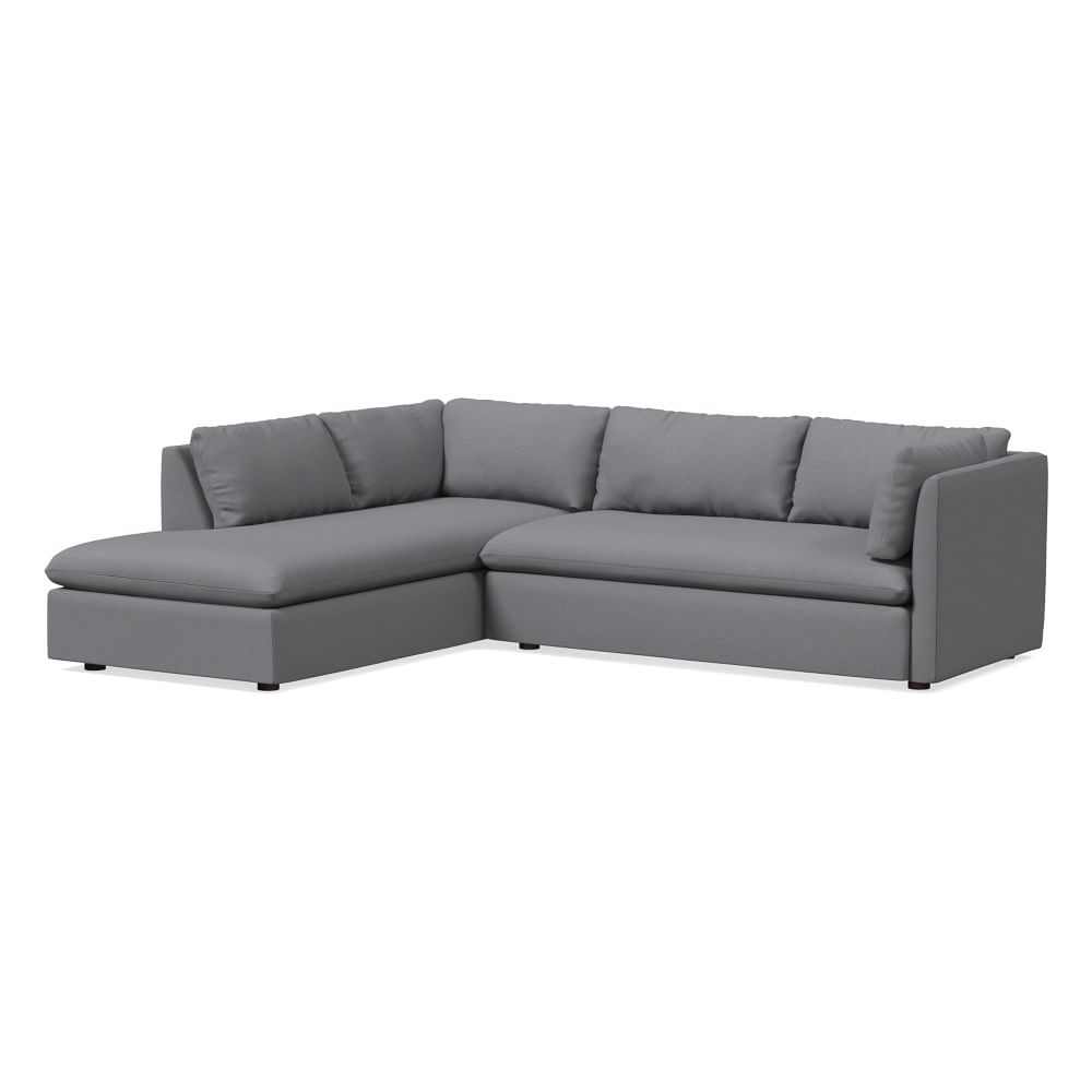 Shelter Sectional Set 02: RA Sofa, LA Bumper Chaise, Poly, Pewter ...